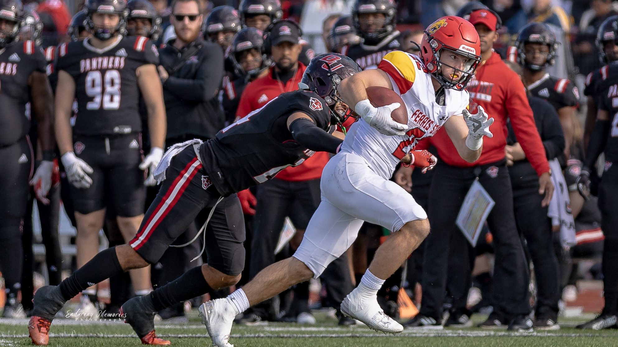 Davenport player tackles Ferris player